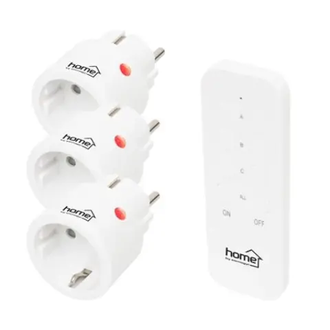 SOMOGYI ELECTRONIC Set prize 1 priză cu telecomandă 2300 W alb 3 buc.