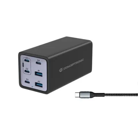 CONCEPTRONIC OZUL06BE Telefon töltő adapter 200W fekete