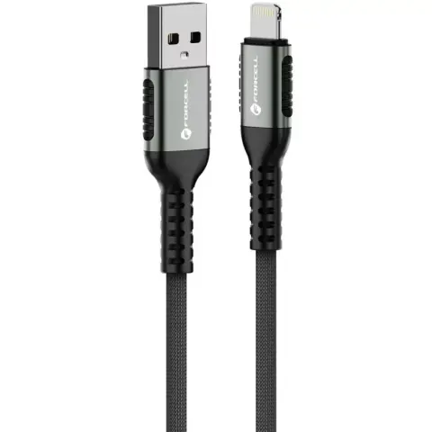 FORCELL USB Lightning Töltő/adat Fekete 1.2m ---