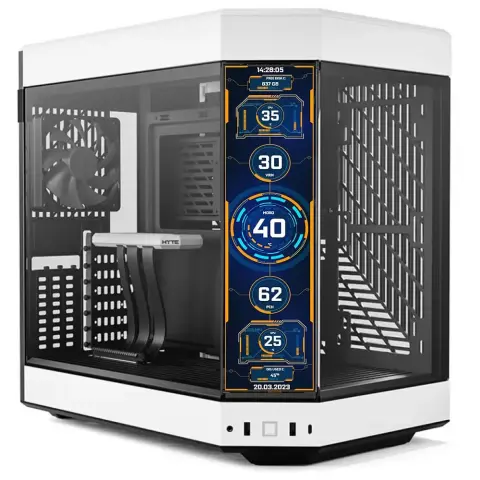 HYTE Y60 TG fehér + DIY LCD panel
