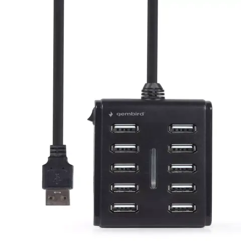 GEMBIRD 10-port USB 2.0 hub black