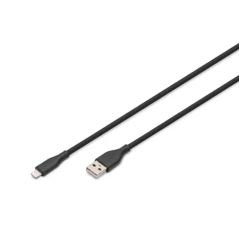 DIGITUS USB Lightning Töltő/adat Fekete 50cm AK-600108-005-S