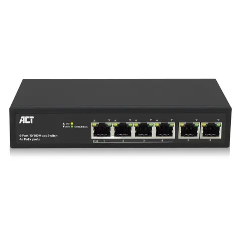 ACT CONNECTIVITY AC4430 6-port 10/100Mbps 4x PoE+ Switch