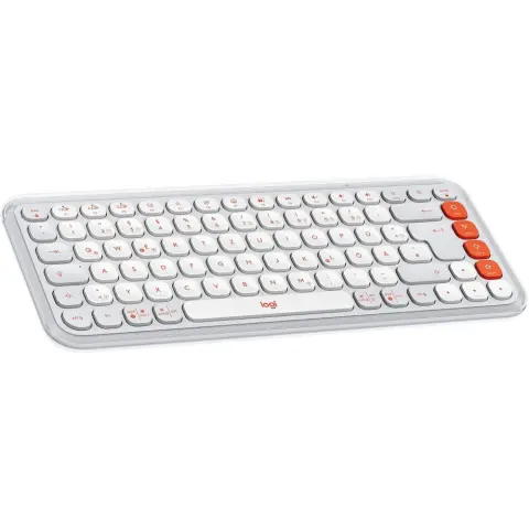 LOGITECH POP Icon Keys German piszkosfehér-narancssárga