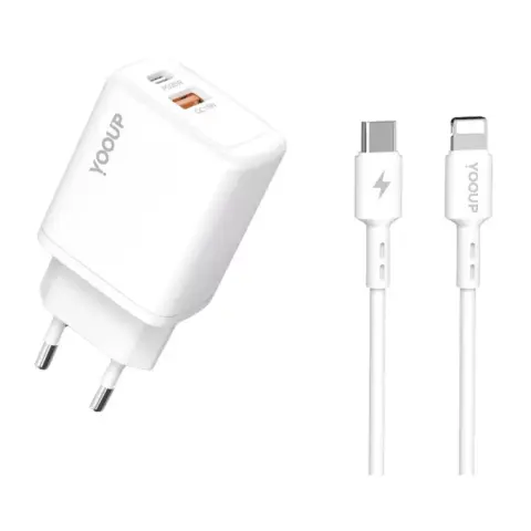 YOOUP NC56-D mains charger 20W + Lightning cable