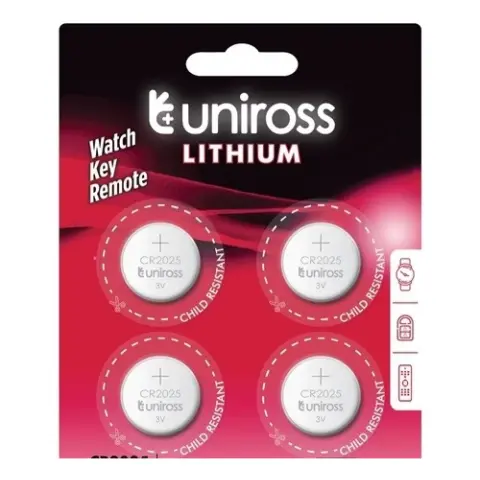 UNIROSS CR2025 3V lithium gombelem (CR) 4db