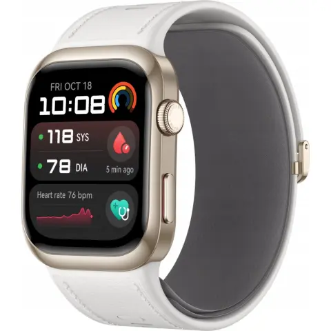 HUAWEI Watch D2 Gold alumíniumötvözet Hülle kompozit Lederriemen Weiß