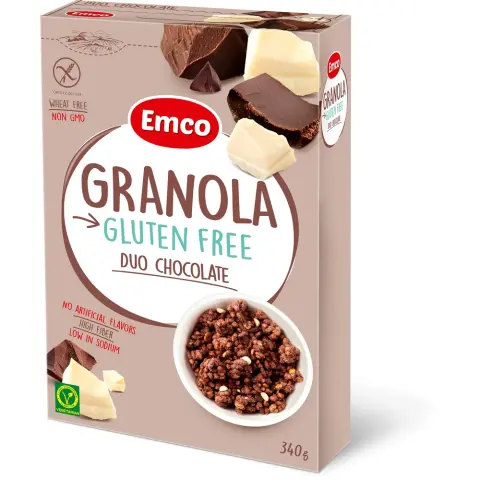 Emco gluténmentes müzli kétféle csokoládéval 340 g