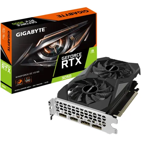 GIGABYTE GV-N3050WF2OCV2-6GD GeForce RTX 3050 6GB GDDR6 WINDFORCE OC V2 PCIE