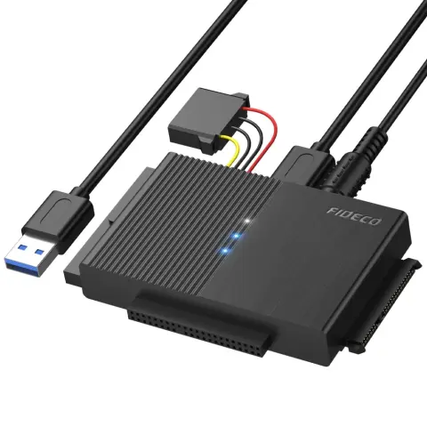 FIDECO 2.5″/3.5″ SATA/IDE HDD/SSD USB 3.0 adapter fekete PL319