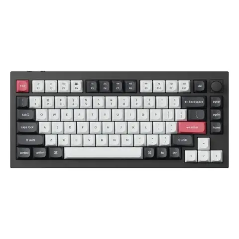 KEYCHRON Q1 HE QMK RGB Knob Wireless Nebula US Angol fekete