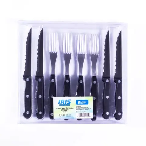 IRIS KT-192 8-piece Steak knife and fork set