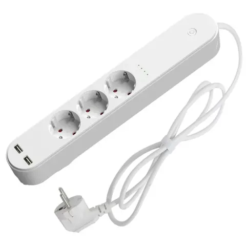 DENVER SHP-310U pametna kućna razdjelna letva s 3 utičnice 2x USB 1.5m bijela