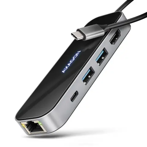 AXAGON HMC-6GLN USB-C 5Gbps GLASS 6in1 hub