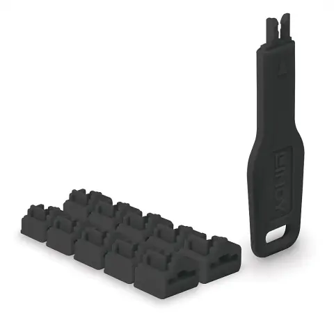 LINDY ZUB RJ-45 port blokkoló 10db kulccsal fekete