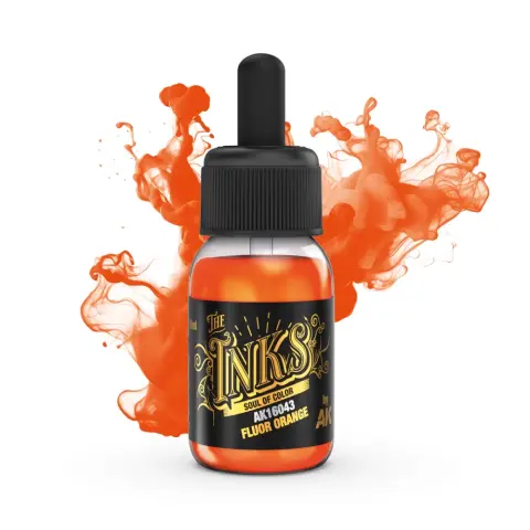 AK INTERACTIVE The Inks Fluor Orange fluoreszkáló narancssárga akril festék tinta 30ml
