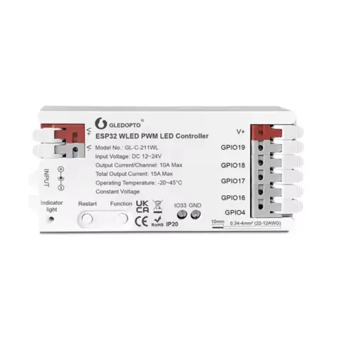 GLEDOPTO GL-C-211WL Okos WLED PWM LED szalag vezérlés analóg LED szalagokhoz