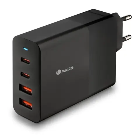 NGS Mains charger PD3.0 - with 2 USB-C + 2 USB-A outputs 100W black