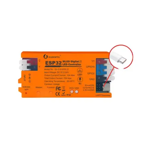 GLEDOPTO GLE-REL-C016WL-D Wi-Fi-s RGBIC LED vezérlés