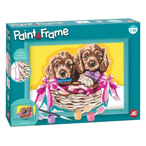 AS CRAFT Paint & Frame számfestő készlet - Imádnivaló kiskutyák