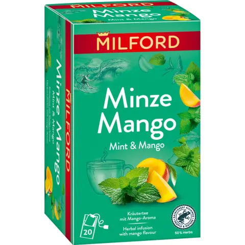 Milford borsmenta-mangó ízű gyümölcstea 20x175g 35 g