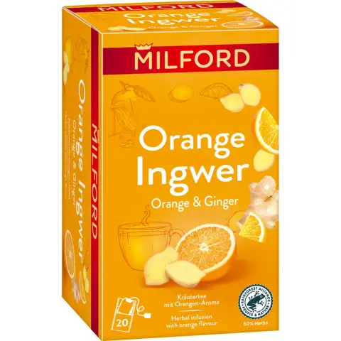 Milford narancs-gyömbér gyógynövénytea 20x175g 35 g