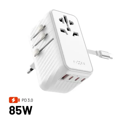 FIXED Voyager utazó adapter 85W fehér