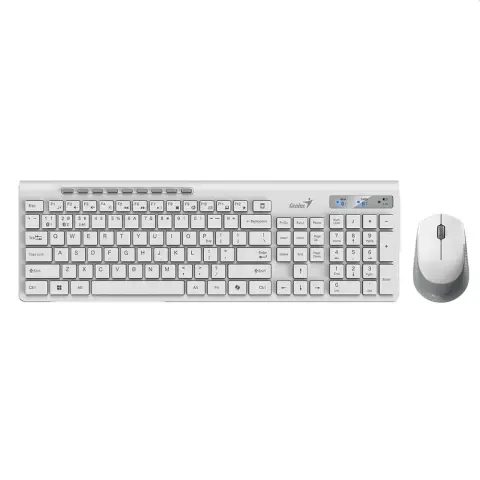 GENIUS SlimStar 8230 vezeték nélküli billentyűzet és egér US Angol fehér