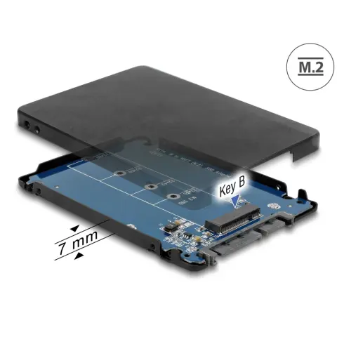 DELOCK 62688 - 2.5″-os SATA-átalakító 22 tűs csatlakozóval - M.2 NGFF merevlemezházzal