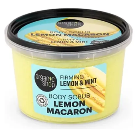 Organic Shop “lemon macaron” feszesítő testradír citrommal és mentával 250 ml