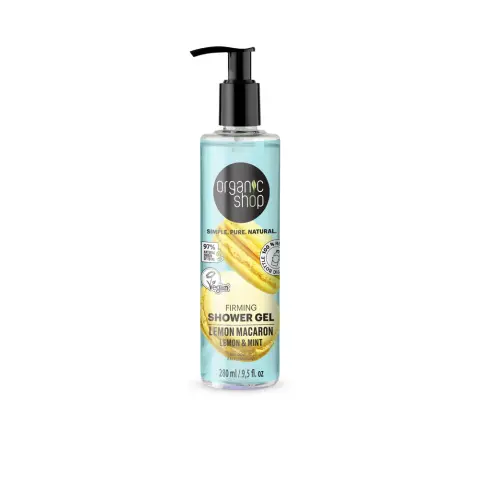 Organic Shop “lemon macaron” feszesítő tusfürdő citrommal és mentával 280 ml