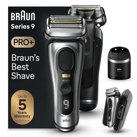 BRAUN Series 9 Pro+ 9577cc Wet&Dry borotva 6in1 Smart Care töltő és utazótokkal ezüst