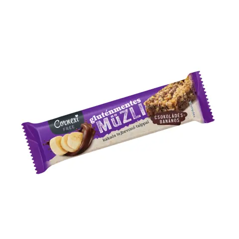 Cornexi gluténmentes müzliszelet csokoládés- banános kakaós tejbevonó talppal 25 g