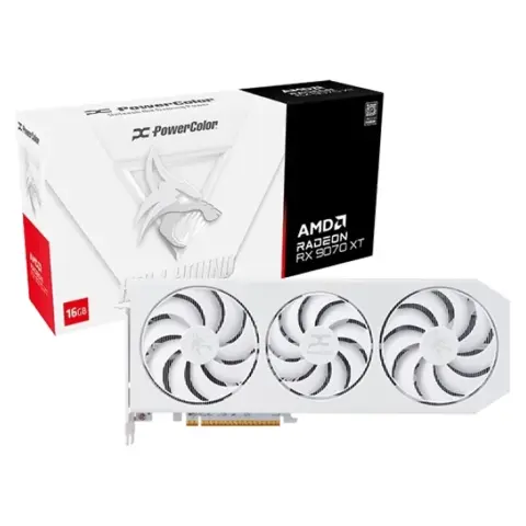 POWERCOLOR RX9070XT 16G-L/OC/WHITE Radeon RX 9070 XT 16GB GDDR6 Hellhound Spectral White PCIE
