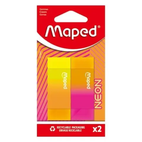 MAPED Neon Radír 2db