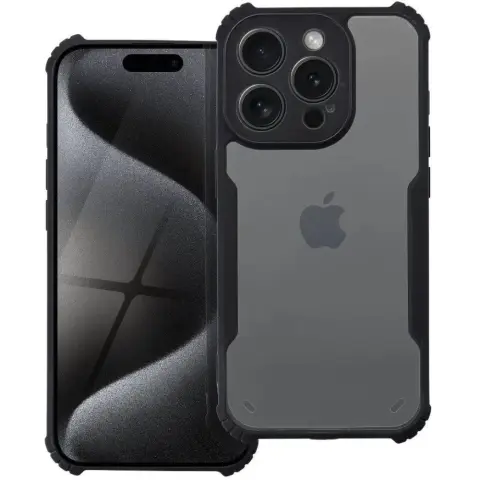 ZONE Anti-Drop szilikon-akril hátlaptok Apple iPhone 17 Pro Max / iPhone 18 Pro Max átlátszó-fekete