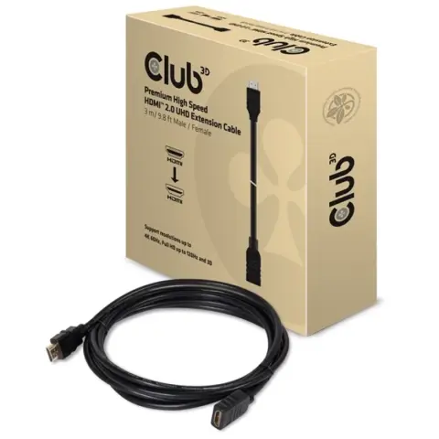 CLUB3D HDMI 2.0 Hosszabbító Fekete 3m CAC-1321