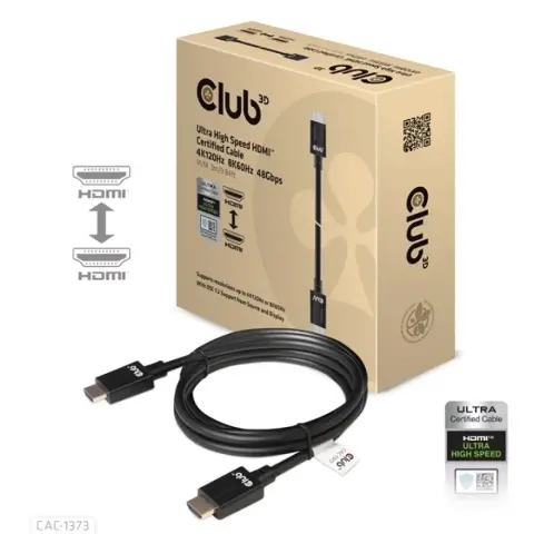 CLUB3D HDMI 2.1 Összekötő Fekete 3m CAC-1373