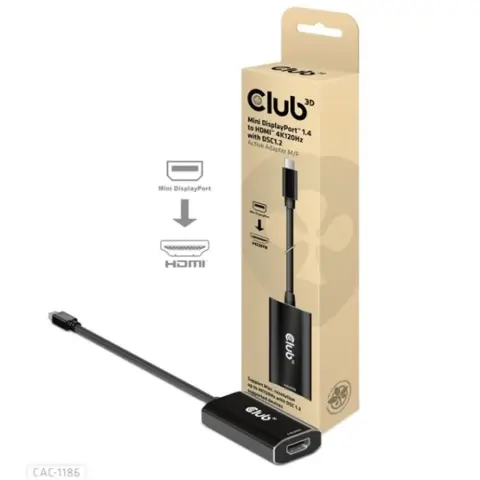 CLUB3D Mini DisplayPort HDMI Átalakító Fekete 15cm CAC-1186