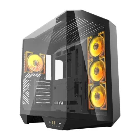 DARKFLASH DY470 + 4 db ventilátor + GPU holder fekete