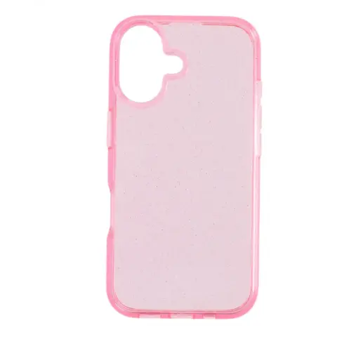 CELLECT Bleščeč silikonski zadnji ovitek Iphone 16 rožnat