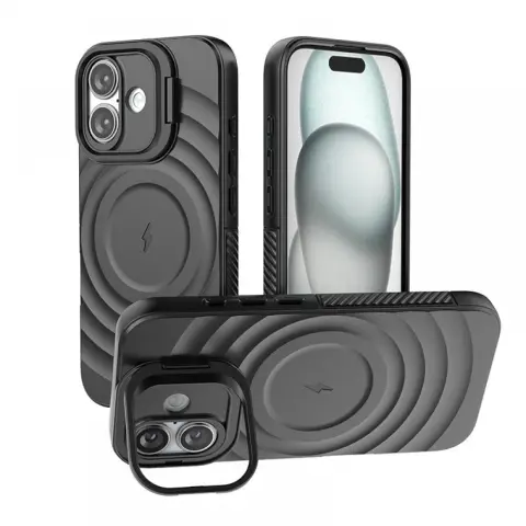 CELLECT Magnetni ovitek odporen na udarce iPhone 16 črn
