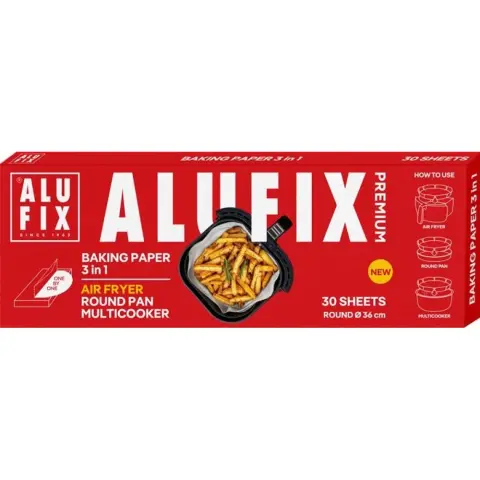 ALUFIX BPZ3IN1RUNI Premium round baking paper sheets 3az1-ben 30 pcs 36cm