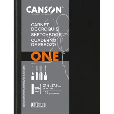 CANSON One rajzpapírfüzet 21.6x27.9cm álló 100g ragasztott fehér