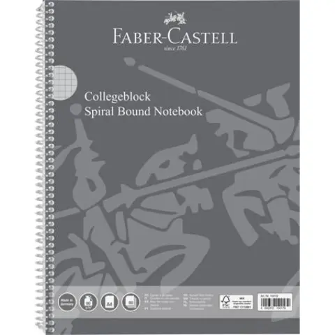 FABER-CASTELL Spirálfüzet A4 80 lap perforált lyukasztott kockás