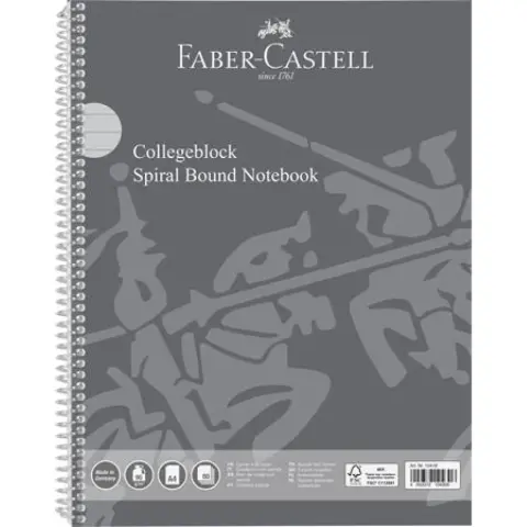 FABER-CASTELL Spirálfüzet A4 80 lap perforált lyukasztott vonalas
