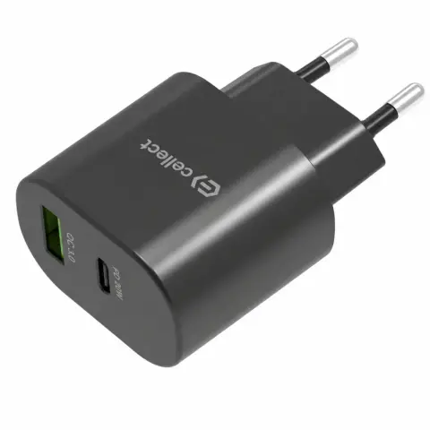 CELLECT Mains charger adapter with fast-charging function 20W black