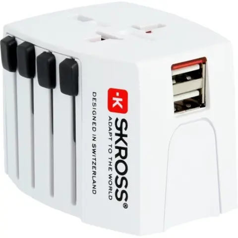 SKROSS MUV USB World travel adapter with integrated. dual USB charger