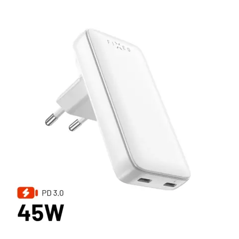 FIXED Slim Traveller 2xUSB-C Travel Charger with world adapters 45W bel