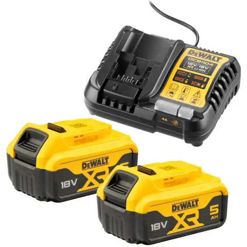 DEWALT DCB1104P2 18V XR Akkumulátor töltő + 2x5.0Ah akku